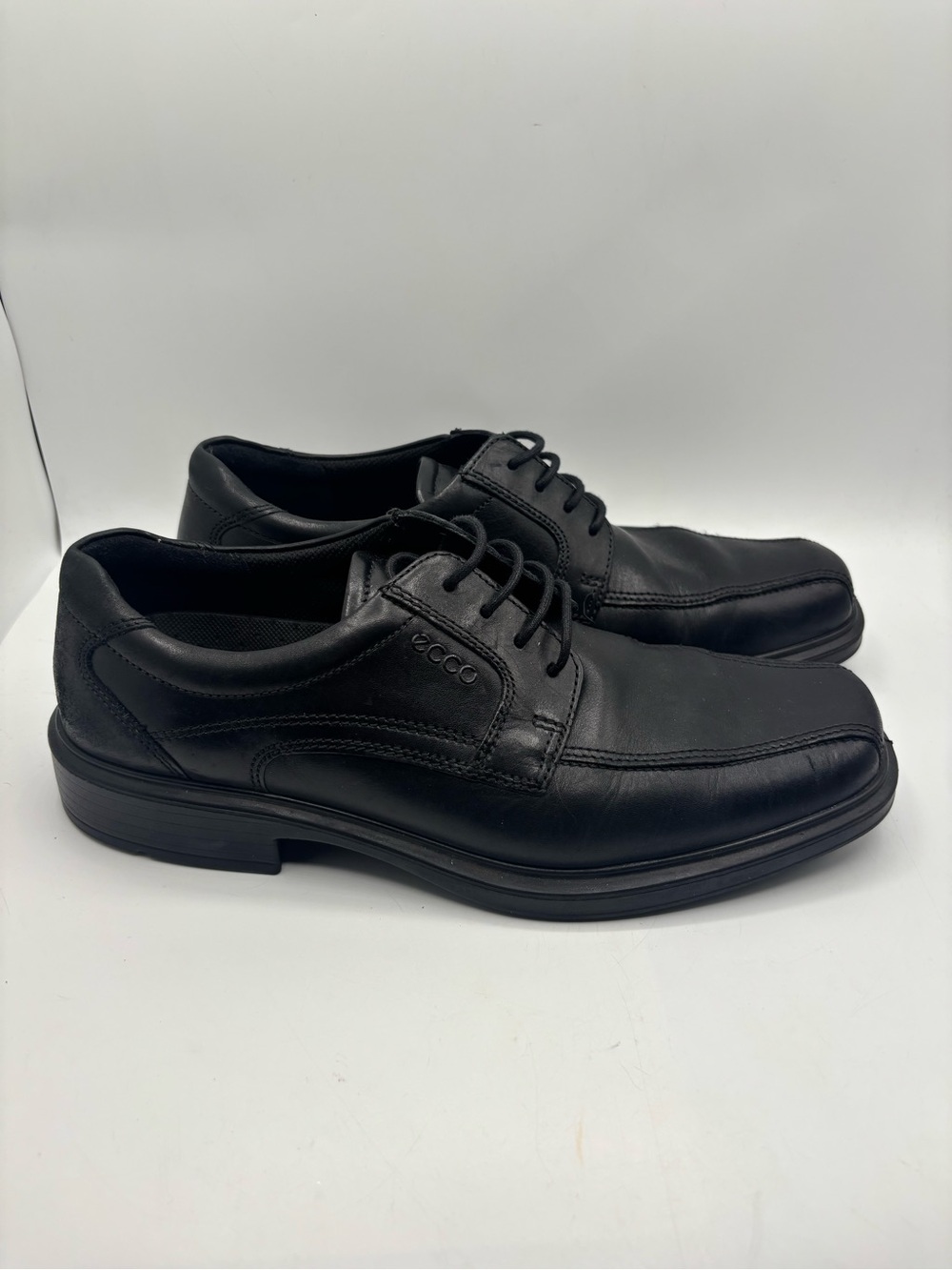 ECCO Helsinki Black Leather Bike Toe Lace Up Dress Shoes Oxfords EU 44 US 10